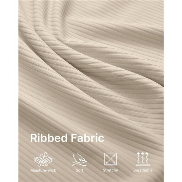 Workout Tank Tops for Women Slim Fitted Racerback Ribbed Athletic Gym - Picture 3 of 7